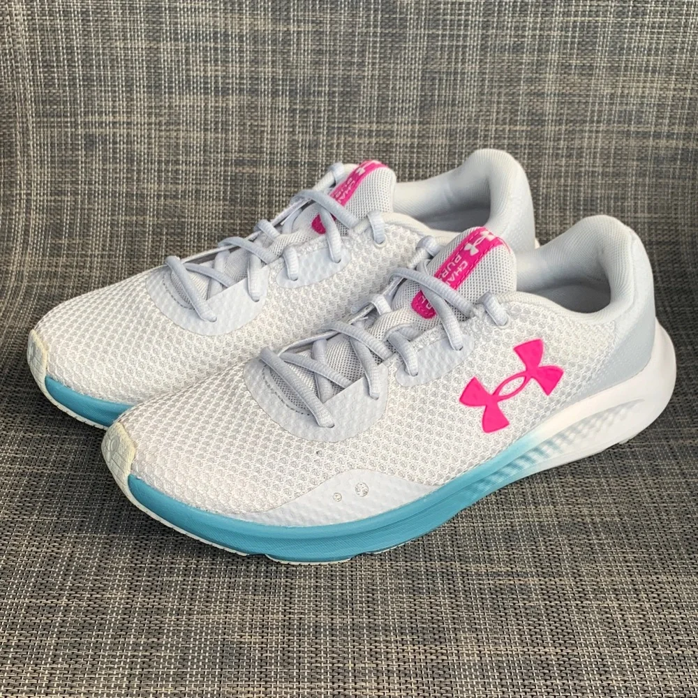 Under Armour Charged Pursuit 3 'Grey Pink Blue' Tech Running Shoes size 9.5
